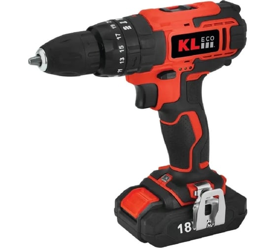 Изображение товара Ударная аккумуляторная дрель-шуруповерт KLECO 18 В / 1,5 Ач 12039 KE18DM-15