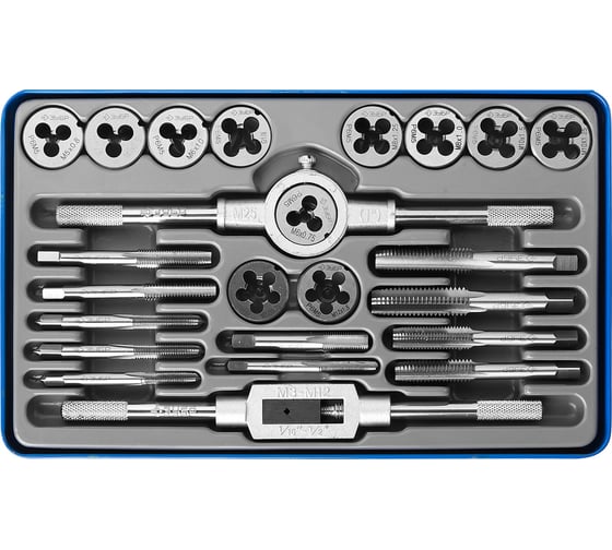 Изображение товара Набор метчиков и плашек, сталь Р6М5, 24 предмета ЗУБР "ПРОФЕССИОНАЛ" 28110-H24