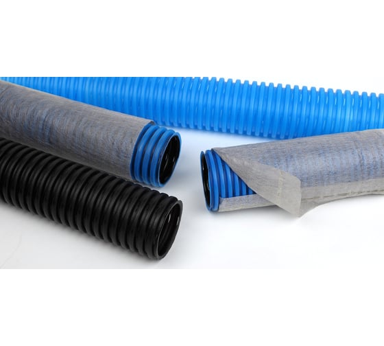 Изображение товара Труба Рувинил дренажная, одностенная, ПНД, 110 мм, с фильтром TYPAR, 100м Т1-ДР0-110Ф(100)