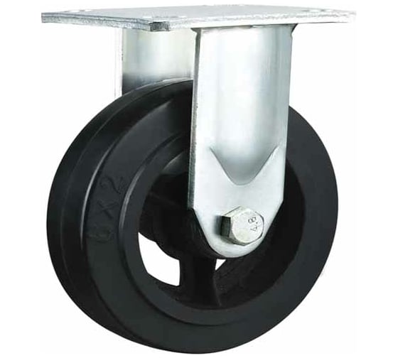 Изображение товара Большегрузное колесо обрезиненное C-4102-DYS неповоротное, без тормоза, г/п 100 кг EURO-LIFT 00018510