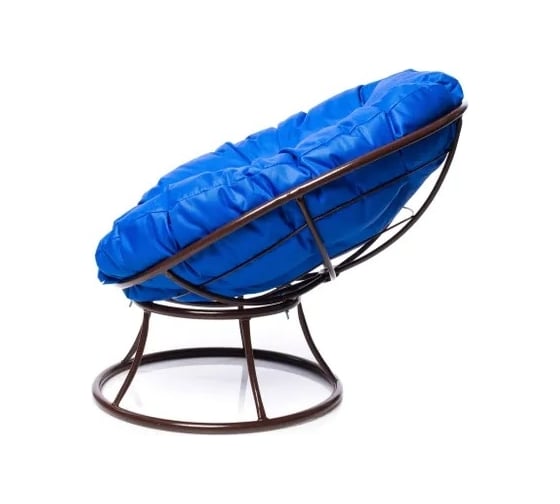 Изображение товара Кресло M-GROUP ПОНЧИК Детское без ротанга коричневое, синяя подушка 12310210