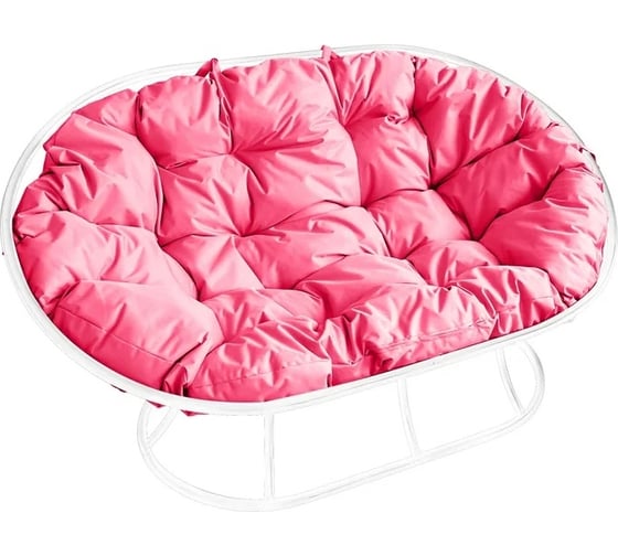 Изображение товара Диван M-GROUP МАМАСАН без ротанга белое, розовая подушка 12100108