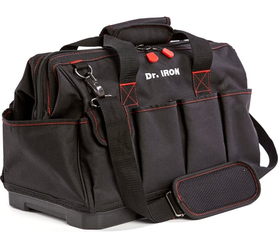 Изображение товара Сумка для инструмента с пластиковым дном с ремнем Dr.IRON 420x235x270 мм DR1025