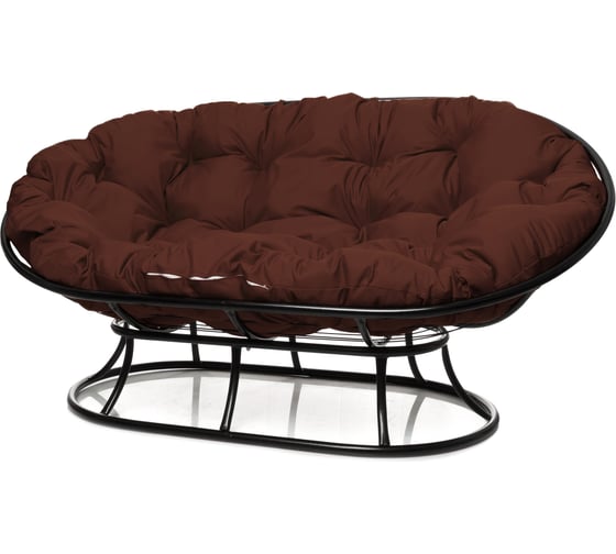 Изображение товара Диван M-GROUP МАМАСАН без ротанга чёрное, коричневая подушка 12100405