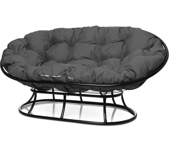 Изображение товара Диван M-GROUP МАМАСАН без ротанга чёрное, серая подушка 12100409