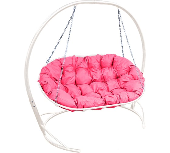 Изображение товара Диван M-GROUP МАМАСАН подвесной белое, розовая подушка 12120108