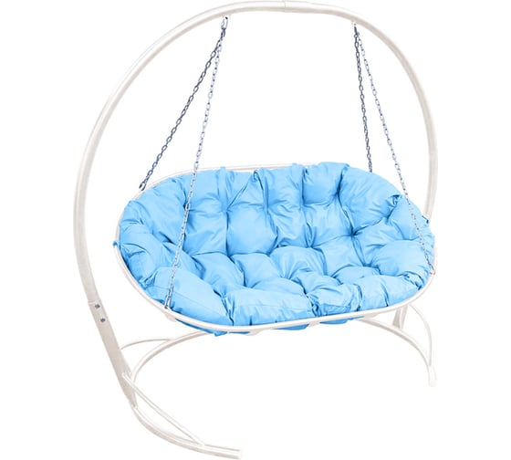Изображение товара Диван M-GROUP МАМАСАН подвесной белое, голубая подушка 12120103