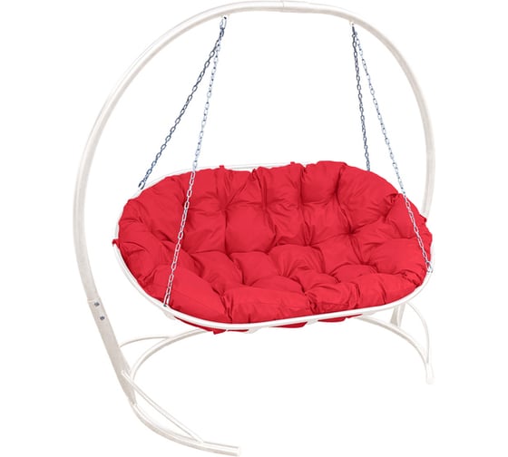 Изображение товара Диван M-GROUP МАМАСАН подвесной белое, красная подушка 12120106