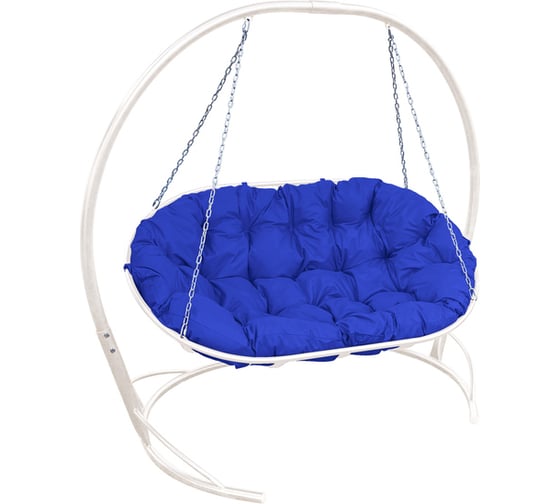 Изображение товара Диван M-GROUP МАМАСАН подвесной белое, синяя подушка 12120110