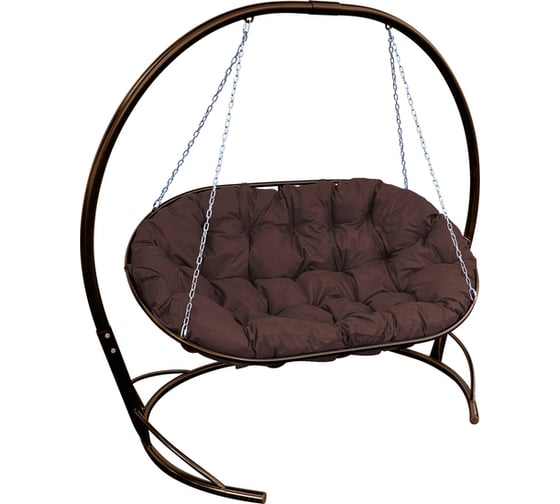 Изображение товара Диван M-GROUP МАМАСАН подвесной коричневое, коричневая подушка 12120205