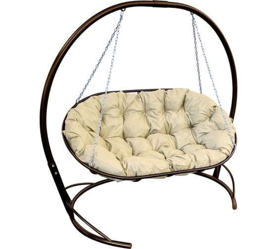 Изображение товара Диван M-GROUP МАМАСАН подвесной коричневое, бежевая подушка 12120201