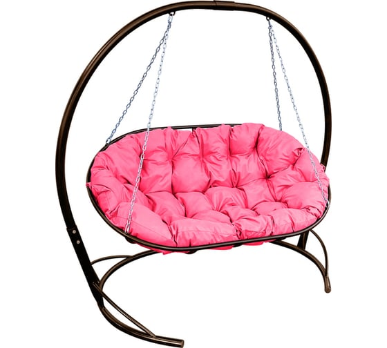 Изображение товара Диван M-GROUP МАМАСАН подвесной коричневое, розовая подушка 12120208