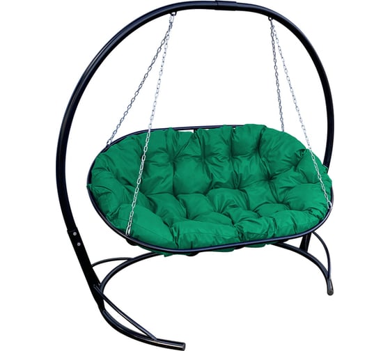 Изображение товара Диван M-GROUP МАМАСАН подвесной чёрное, зелёная подушка 12120404