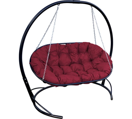 Изображение товара Диван M-GROUP МАМАСАН подвесной чёрное, бордовая подушка 12120402
