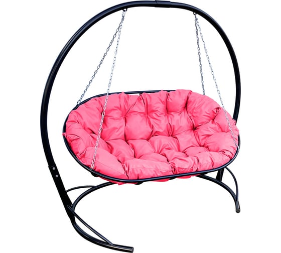 Изображение товара Диван M-GROUP МАМАСАН подвесной чёрное, розовая подушка 12120408