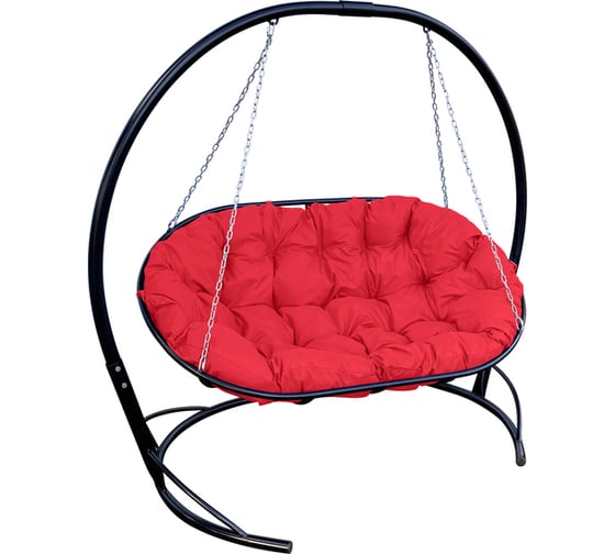 Изображение товара Диван M-GROUP МАМАСАН подвесной чёрное, красная подушка 12120406