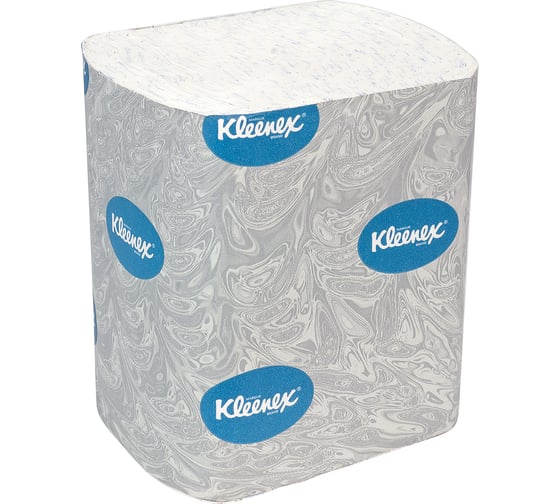 Изображение товара Бумага туалетная листовая 2-сл KIMBERLY-CLARK PROF 110х93х110 мм пачки 186х110 мм 200 лист/пачке ULTRA с голубым тиснением БЕЛАЯ "KLEENEX" KC-8408