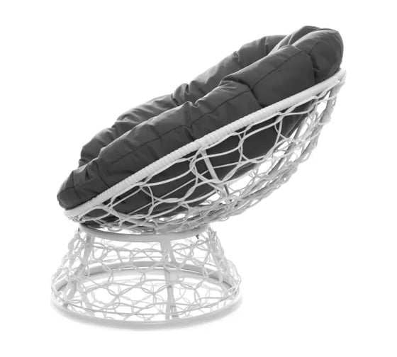 Изображение товара Кресло M-GROUP ПОНЧИК Детское с ротангом белое, серая подушка 12320109