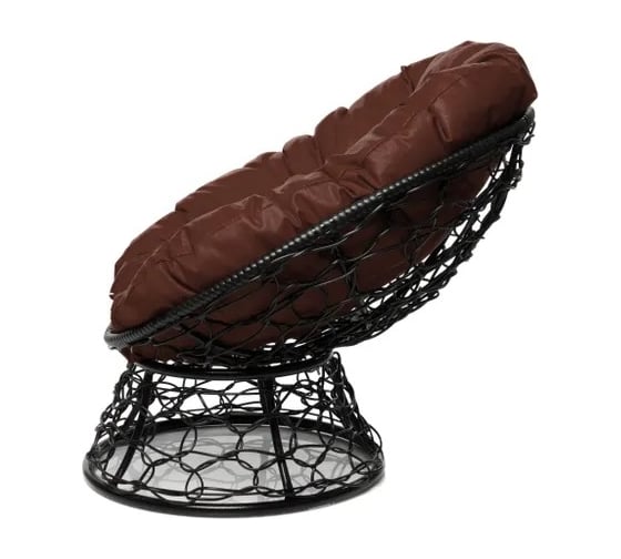 Изображение товара Кресло M-GROUP ПОНЧИК Детское с ротангом чёрное, коричневая подушка 12320405