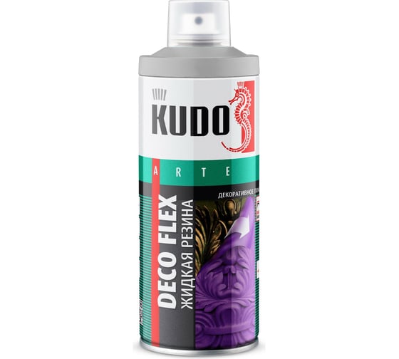 Изображение товара Краска для декоративных работ KUDO DECO FLEX жидкая резина серая KU-5308