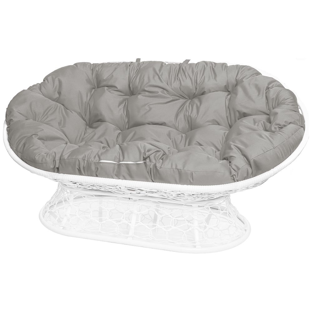 Изображение товара Диван M-GROUP МАМАСАН с ротангом белый 3 места с подушками