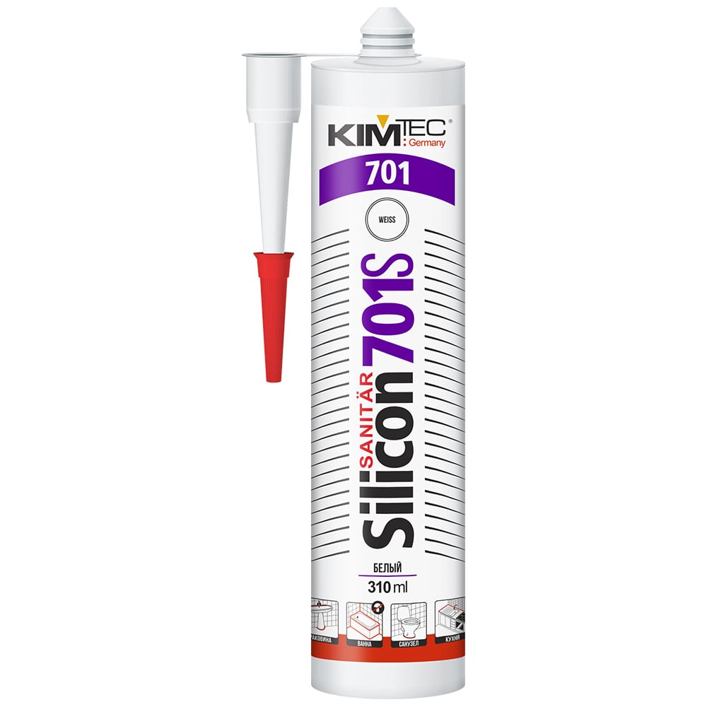 Силиконовый герметик KIM TEC герметик силиконовый для ванной и кухни kudo ksk 183 280 мл серый
