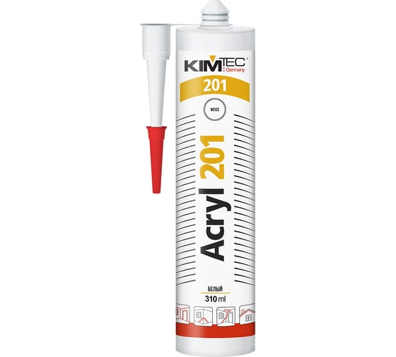 Изображение товара Акриловый герметик KIM TEC белый 201 D 280мл 02-04-71