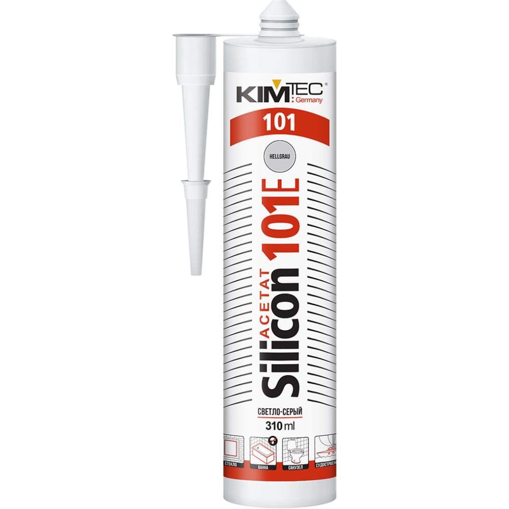 Силиконовый герметик KIM TEC клей герметик силиконовый нейтральный серый rusbond а5 910 картридж 310 мл