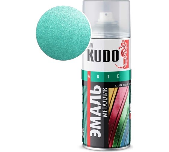 Изображение товара Эмаль металлик универсальная быстросохнущая KUDO SILVER GRAIN FINISH бирюза KU-1055