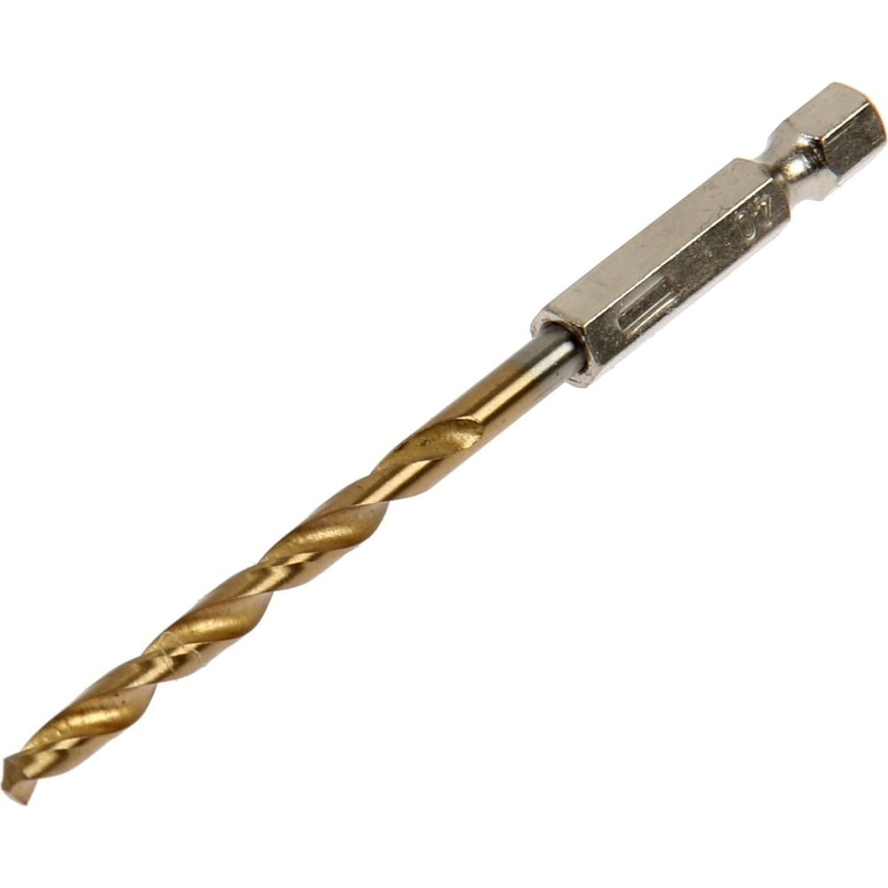 Изображение товара Сверло по металлу HSS-TiN 4x59 мм шестигранный хвостовик ТУНДРА 9346662