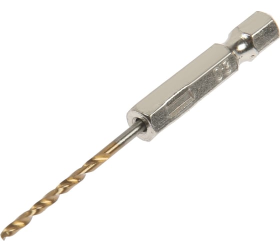 Изображение товара Сверло по металлу HSS-TiN, шестигранный хвостовик, 2x35 мм ТУНДРА 9346660