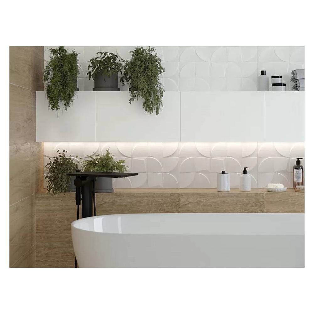 Изображение товара Настенная белая плитка Gracia Ceramica Nature 30x50 см для стен ванной кухни