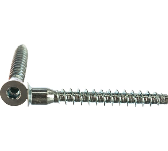 Изображение товара Винт-конфирмат Саморезик 6.4х50, потай, оцинк. 6-ти гр. 150шт DVIN-6.4/50-150