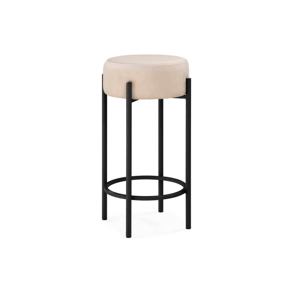 Изображение товара Барный стул Woodville MR-26 черный с велюровым сиденьем современный дизайн