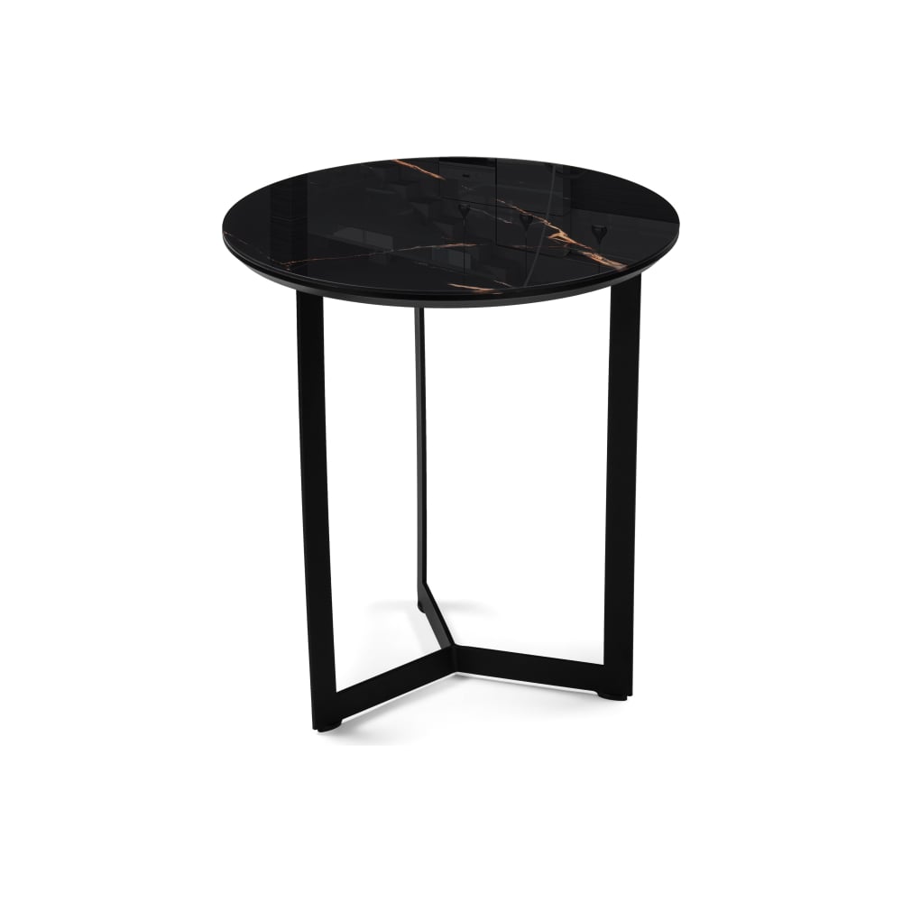 Изображение товара Журнальный стол Woodville D-450 обсидиан (круглый, стекло, 3 опоры, лофт)