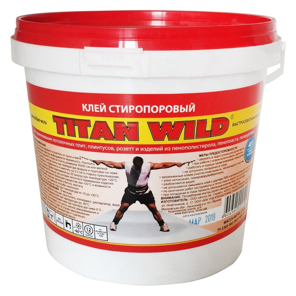 фото Клей titan wild стиропор россия белоснежный 1.5 кг tws1.5