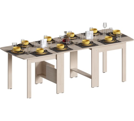 Изображение товара Деревянный стол Woodville обеденный раздвижной стк7 дуб молочный 295287