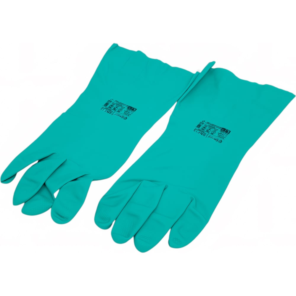 Изображение товара Перчатки из нитрила Gward RNF15 зеленые, несшитые, унисекс, размер L