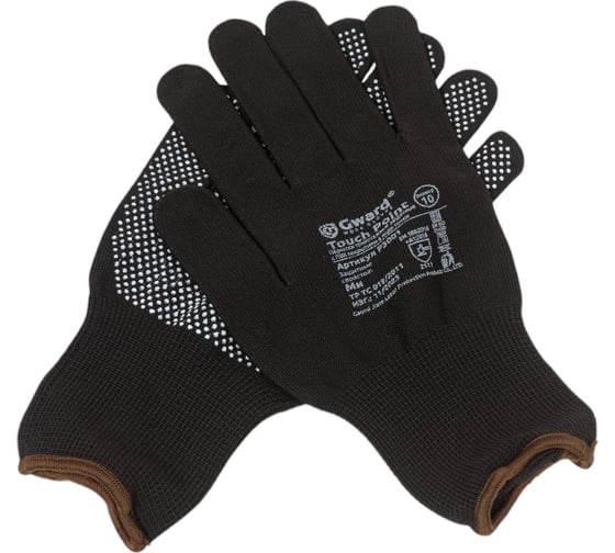 Изображение товара Нейлоновые перчатки с микроточечным покрытием Gward Touch Point, р. XL, 12 пар P3001/XL