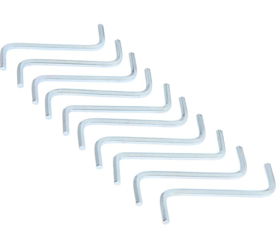 Изображение товара Ключ ТУНДРА мебельный, шестигранный S-образный, сталь 45, 4 мм, 10 шт. 4670380