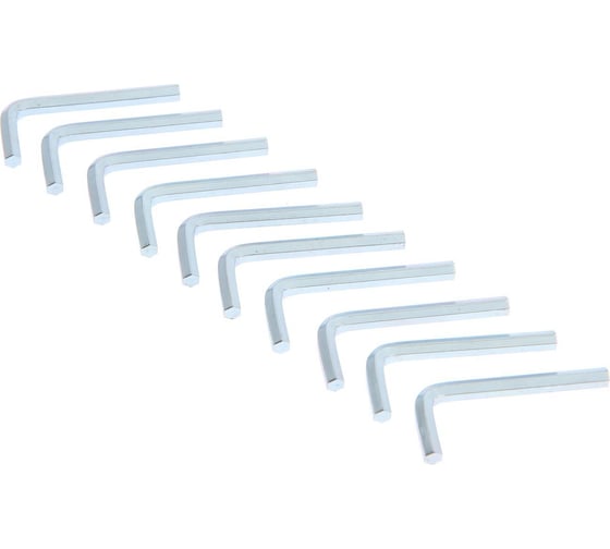 Изображение товара Ключ ТУНДРА мебельный, шестигранный Г-образный, сталь 45, 4 мм, 10 шт. 4670379