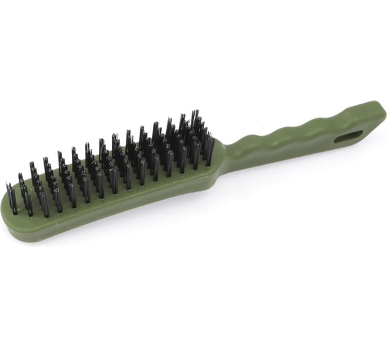 Изображение товара Щётка с пластиковой рукояткой, стальная щетина, 6-ти рядная Дело техники 270706