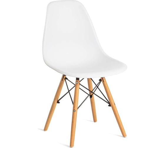 Изображение товара Стул Tetchair Cindy eames mod. 1801 / 1 шт. в упаковке дерево бук/металл/сиденье пластик, 45x51x82 см, white белый 20229