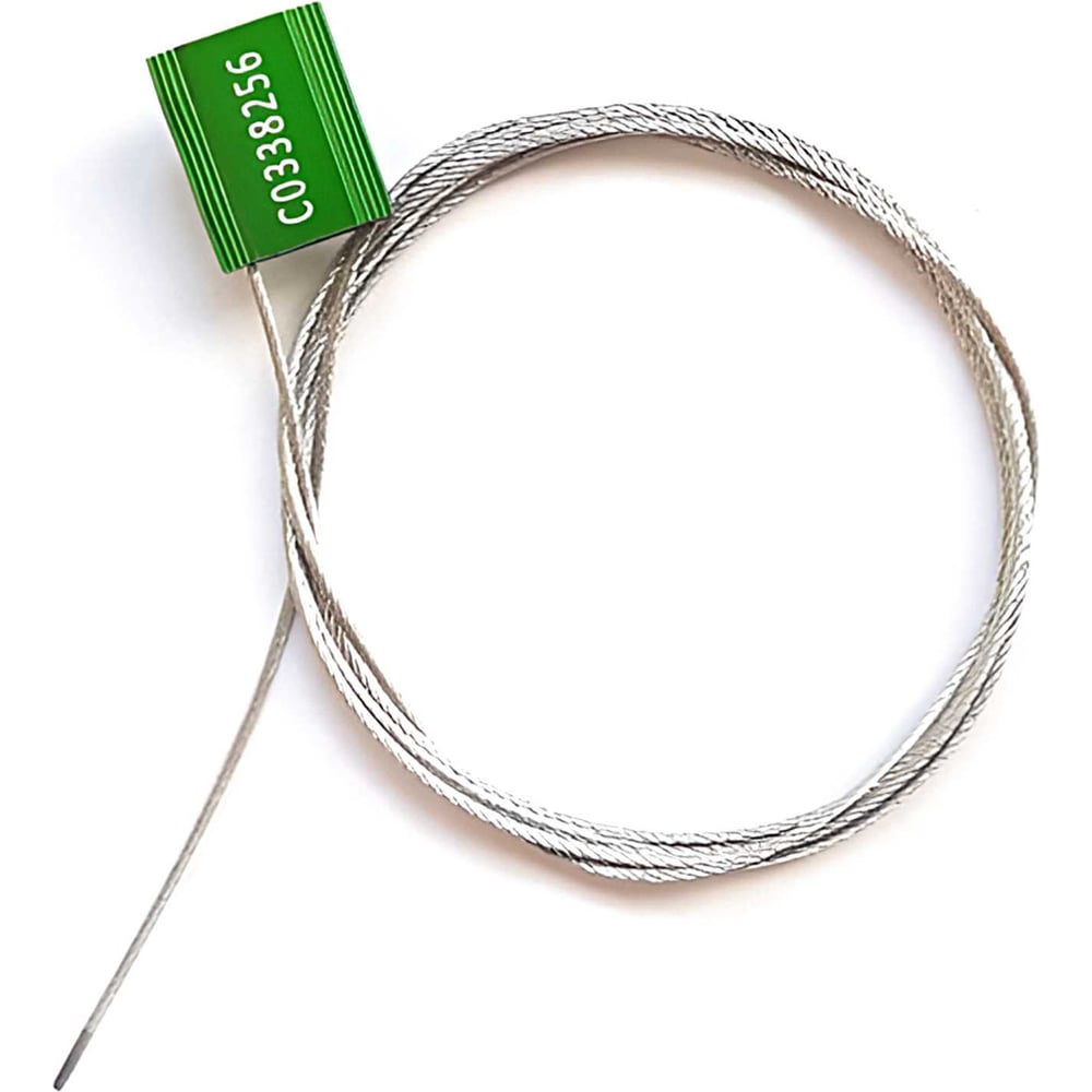 Изображение товара Тросовая пломба Пломба.Ру d1,5 мм., L1000мм цвет зеленый.10 шт 1006036