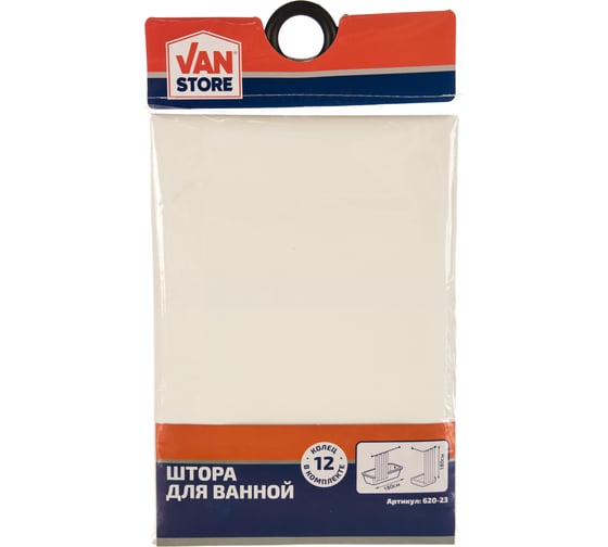 Изображение товара Занавеска для ванной комнаты Vanstore Полоски 180*180 PEVA 620-23
