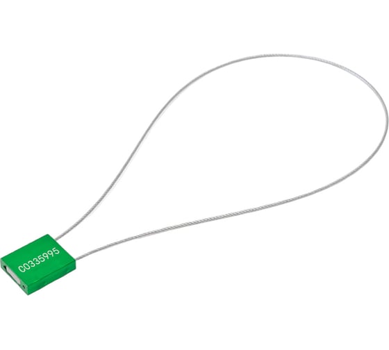 Изображение товара Тросовая пломба Пломба.Ру d1,5 мм., L500мм цвет зеленый 10 шт. 1006033