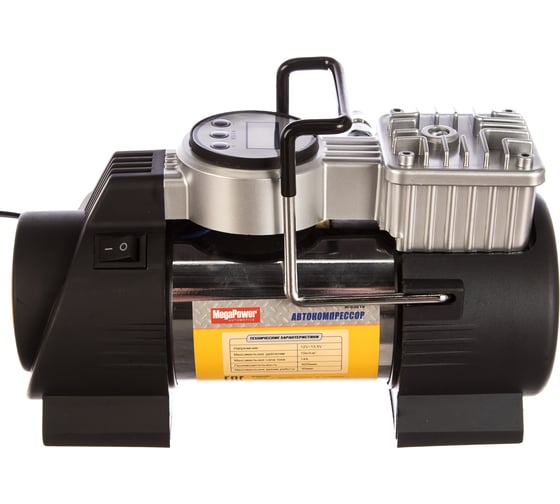 Изображение товара Поршневой компрессор 150PSI 40л/мин,14A 12V с цифровым манометром MEGAPOWER M-53019