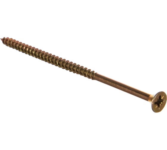 Изображение товара Шуруп для дерева Саморезик 5х100 универсальный потай, желтый цинк, Pz-2 150шт SYZ-5х100-150