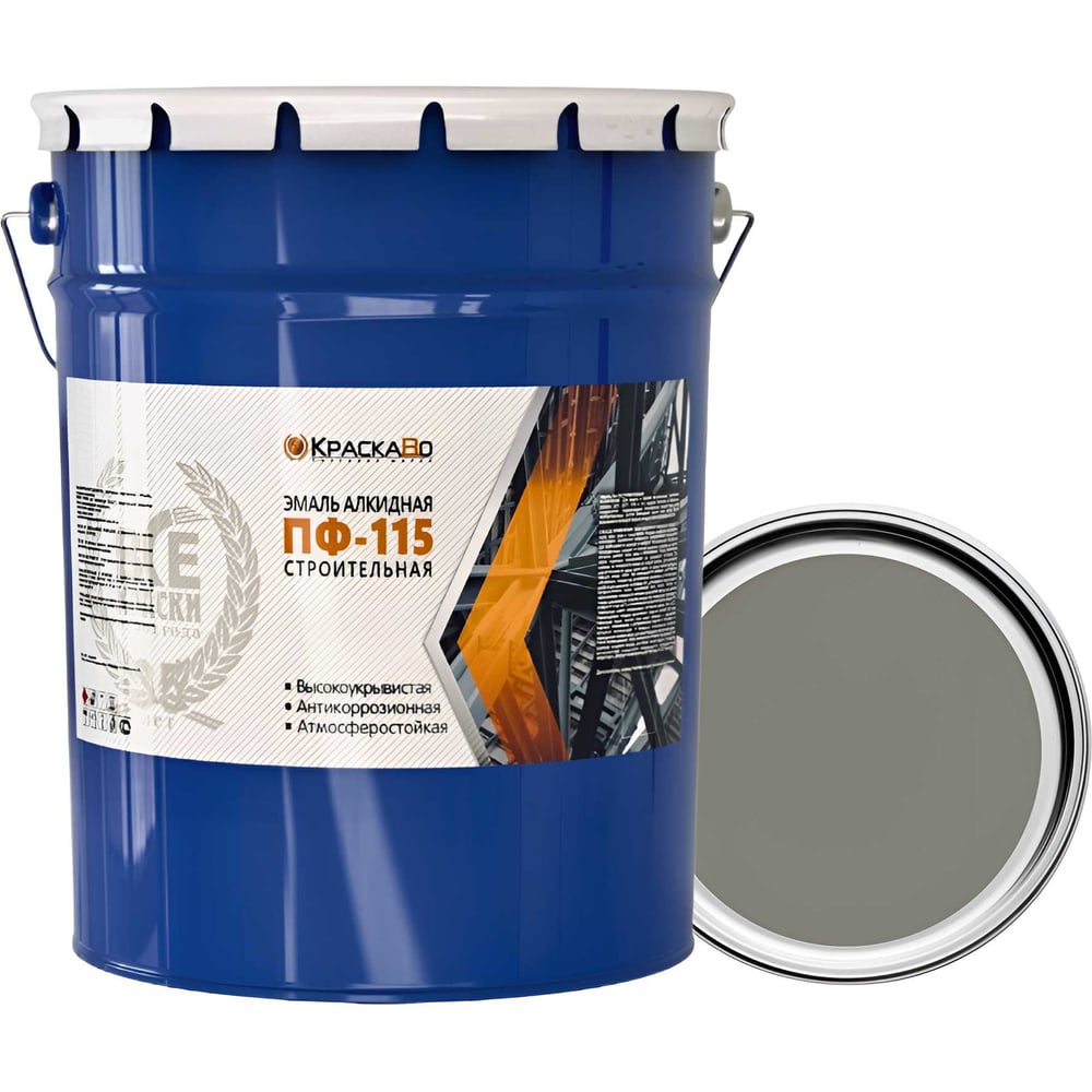 Изображение товара Эмаль Краска Во ПФ-115 Серое Строительное покрытие 25кг