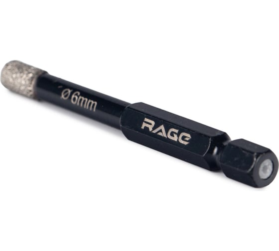 Изображение товара Коронка алмазная по керамограниту 6 мм с шестигранным хвостовиком rage by VIRA 559531